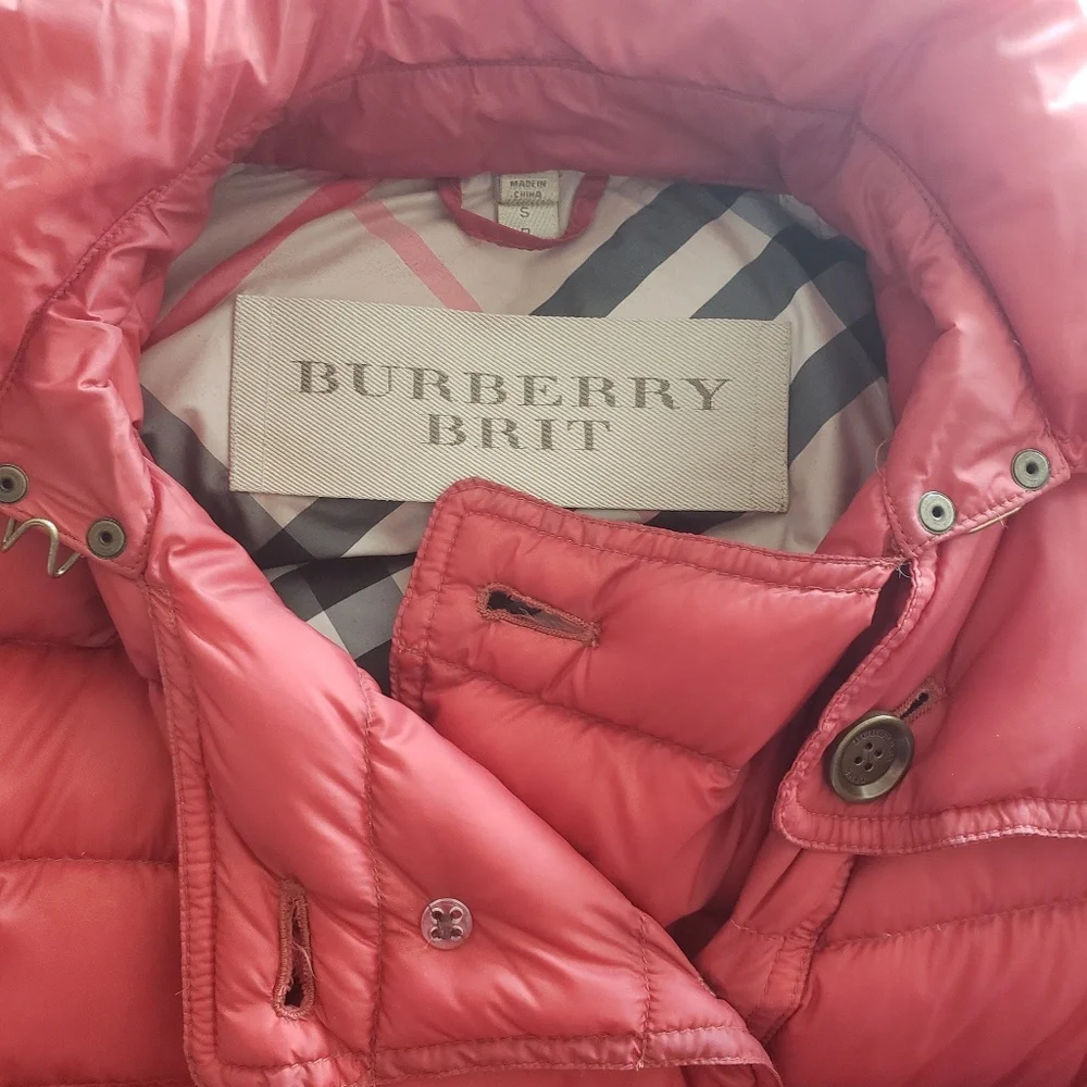 Burberry Brit burnt orange puffer belted sport coat - Picture 3 of 6